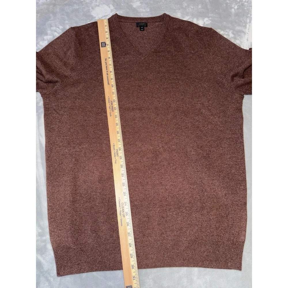 J.Crew Mens XLT V-Neck‎ Sweater Italian Cashmere Tall Brownish Preppy Officecore